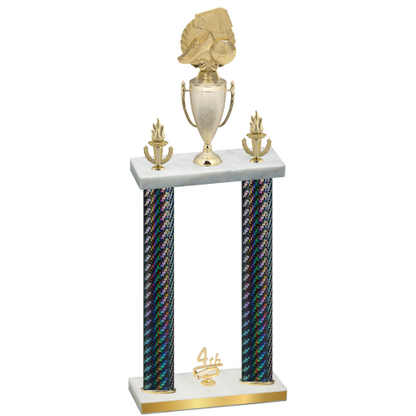 Double Black Carbon Fiber Fourth Place Soccer Trophy