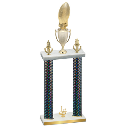 Double Black Carbon Fiber First Place Football Trophy