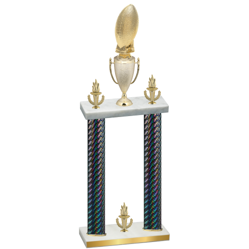 Double Black Carbon Fiber Victory Football Trophy