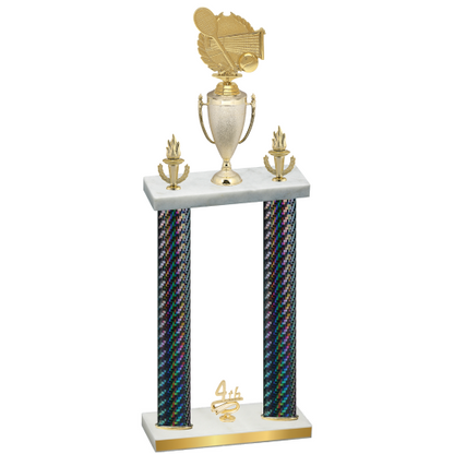 Double Black Carbon Fiber Fourth Place Tennis Trophy