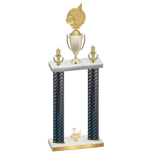 Double Black Carbon Fiber Second Place Volleyball Trophy