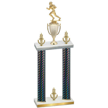 Double Black Carbon Fiber Victory Football Trophy