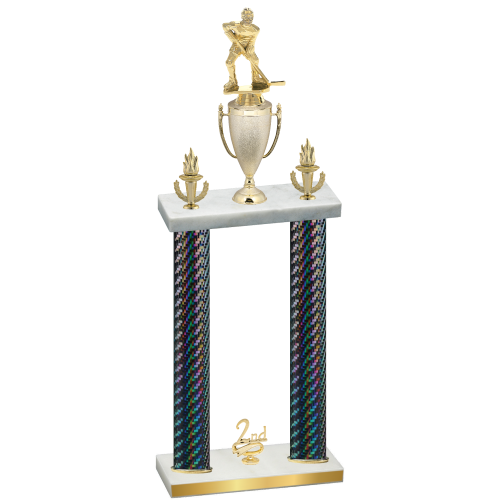 Double Black Carbon Fiber Second Place Hockey Trophy