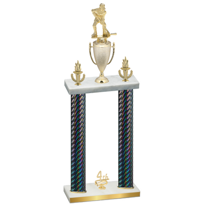 Double Black Carbon Fiber Fourth Place Hockey Trophy