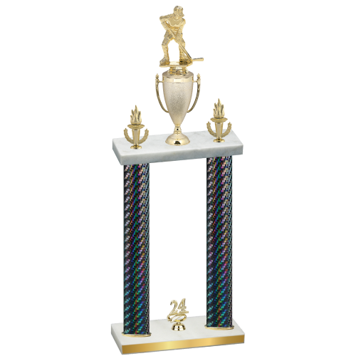 Double Black Carbon Fiber Year Hockey Trophy