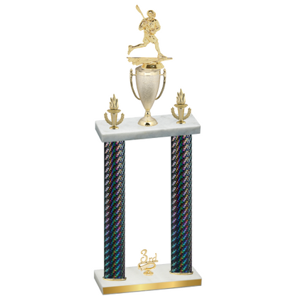 Double Black Carbon Fiber Third Place Lacrosse Trophy