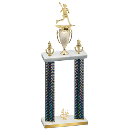 Double Black Carbon Fiber Fourth Place Lacrosse Trophy
