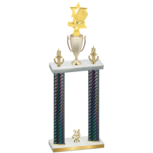 Double Black Carbon Fiber Year Pickleball Trophy