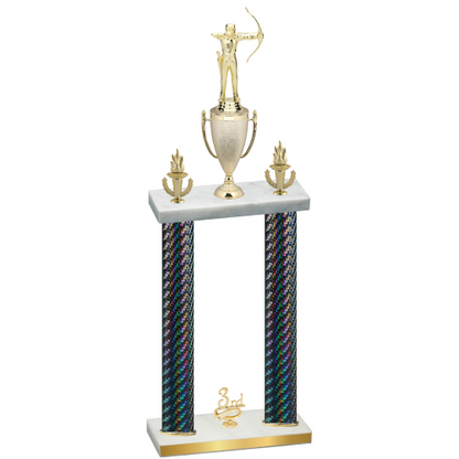 Double Black Carbon Fiber Third Place Archery Trophy