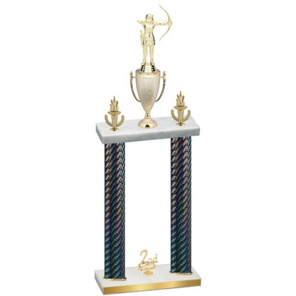 Double Black Carbon Fiber Second Place Archery Trophy