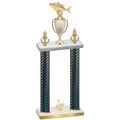 Double Black Carbon Fiber Third Place Fishing Trophy