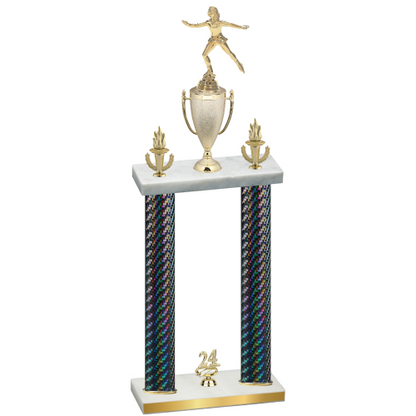 Double Black Carbon Fiber Year Skater Trophy