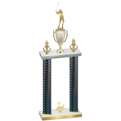 Double Black Carbon Fiber Second Place Golf Trophy