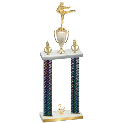 Double Black Carbon Fiber Second Place Karate Trophy