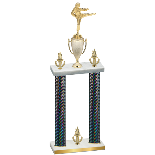Double Black Carbon Fiber Victory Karate Trophy