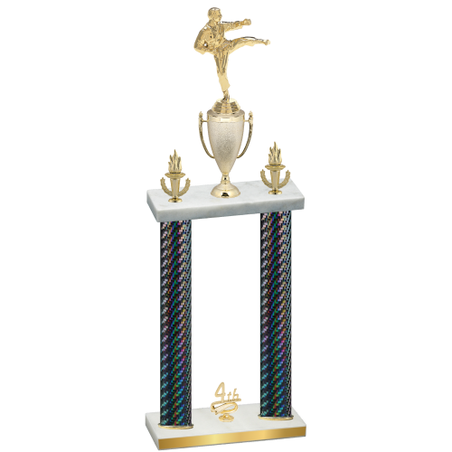 Double Black Carbon Fiber Fourth Place Karate Trophy