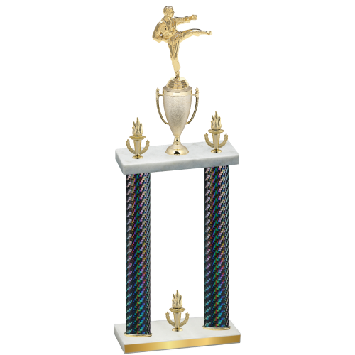 Double Black Carbon Fiber Victory Karate Trophy