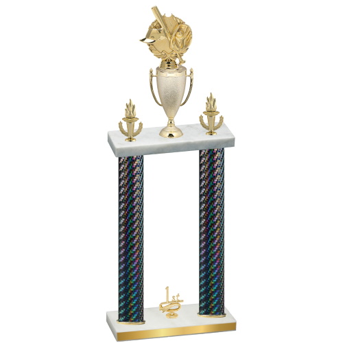 Double Black Carbon Fiber First Place Baseball Trophy