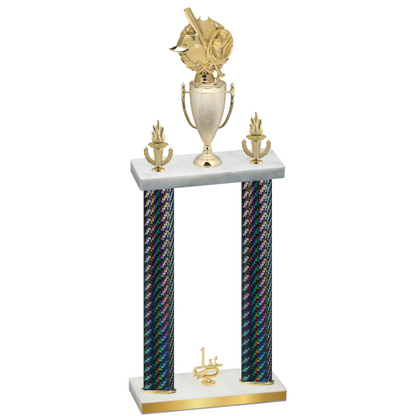Double Black Carbon Fiber First Place Baseball Trophy