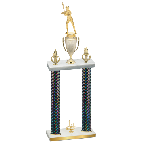 Double Black Carbon Fiber First Place Softball Trophy