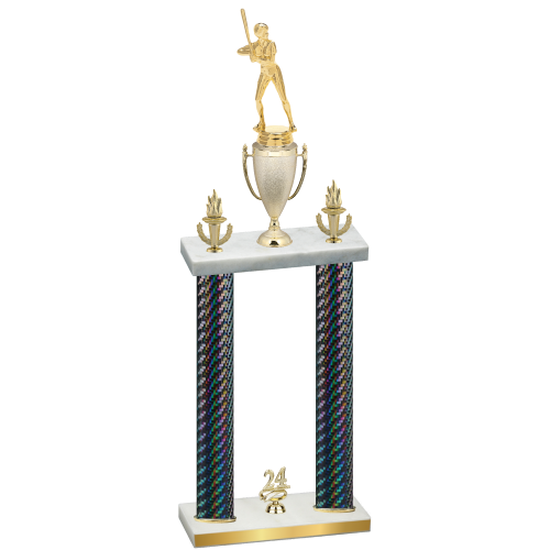 Double Black Carbon Fiber Year Softball Trophy