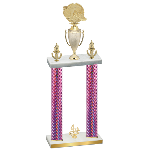 Double Pink Carbon Fiber Fourth Place Running Trophy