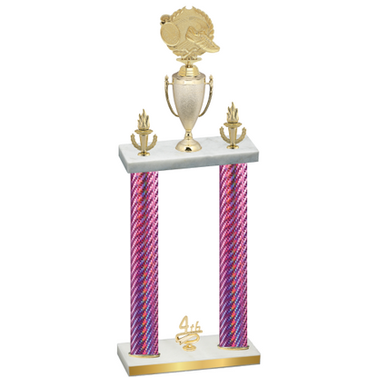 Double Pink Carbon Fiber Fourth Place Running Trophy