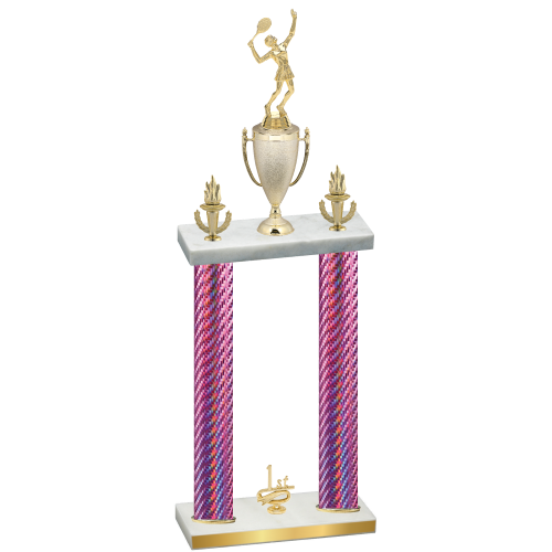 Double Pink Carbon Fiber First Place Tennis Trophy