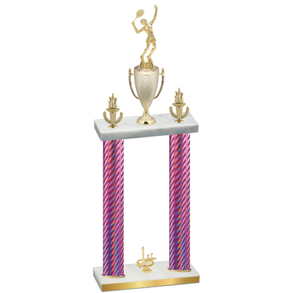 Double Pink Carbon Fiber First Place Tennis Trophy