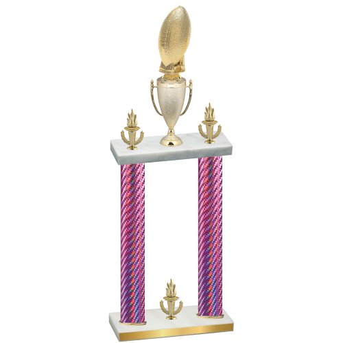 Double Pink Carbon Fiber Victory Football Trophy