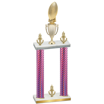 Double Pink Carbon Fiber Victory Football Trophy
