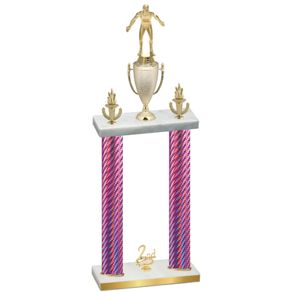 Double Pink Carbon Fiber Second Place Wrestling Trophy