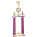 Double Pink Carbon Fiber Second Place Volleyball Trophy