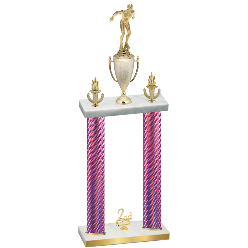 Double Pink Carbon Fiber Second Place Swimming Trophy