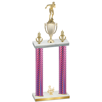 Double Pink Carbon Fiber Third Place Swimming Trophy