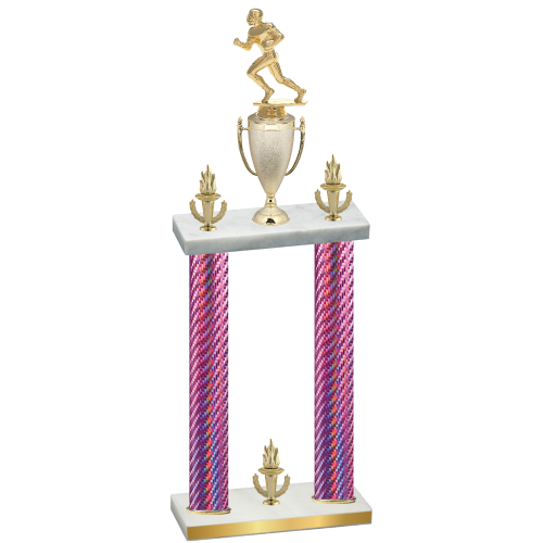 Double Pink Carbon Fiber Victory Football Trophy