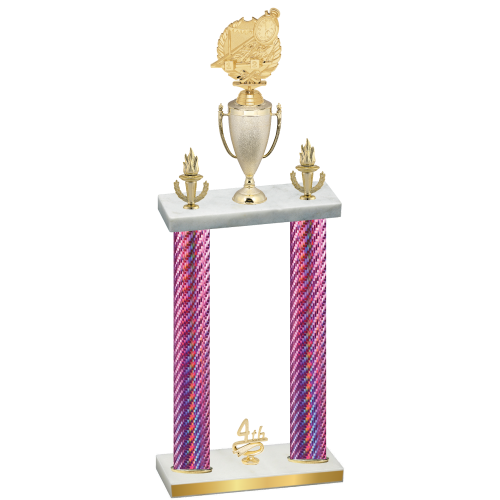 Double Pink Carbon Fiber Fourth Place Swimming Trophy