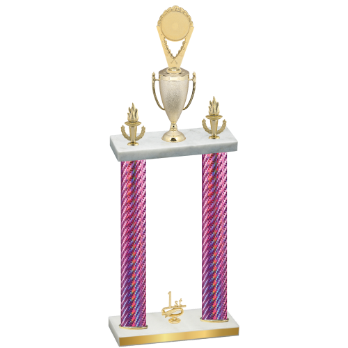 Double Pink Carbon Fiber First Place Insert Trophy