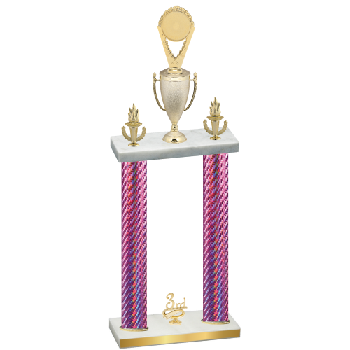 Double Pink Carbon Fiber Third Place Insert Trophy