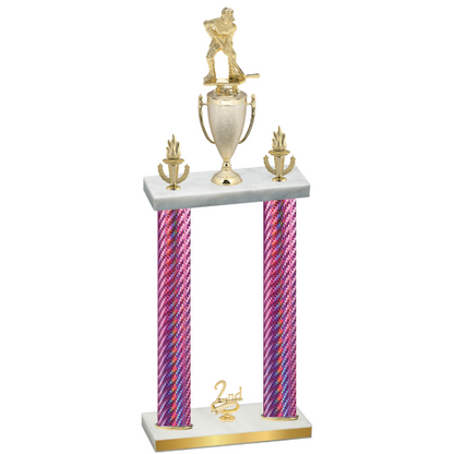 Double Pink Carbon Fiber Second Place Hockey Trophy