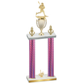 Double Pink Carbon Fiber First Place Lacrosse Trophy