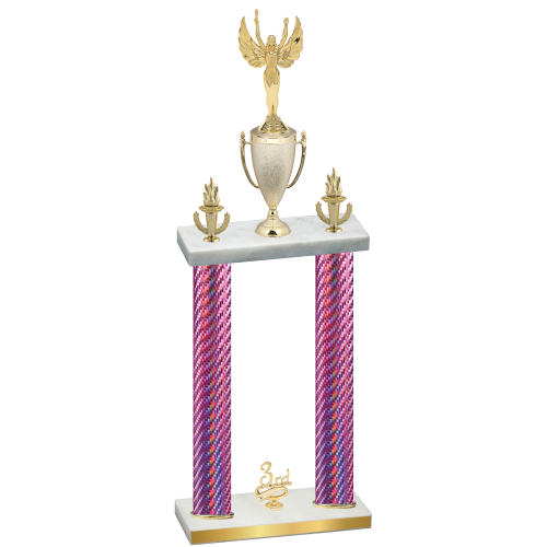 Double Pink Carbon Fiber Third Place Victory Trophy