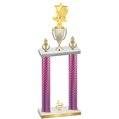 Double Pink Carbon Fiber Fourth Place Pickleball Trophy