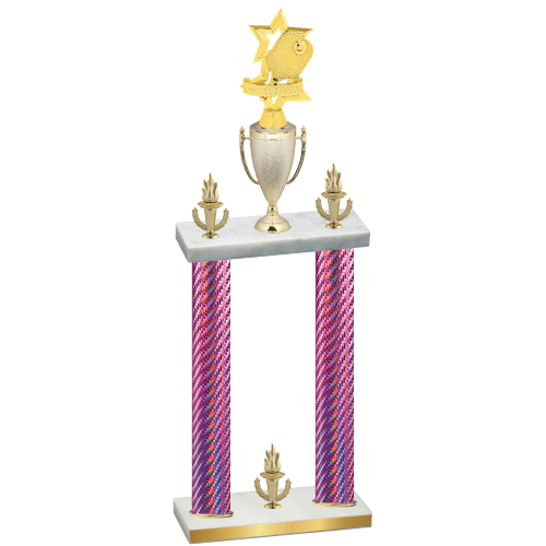 Double Pink Carbon Fiber Victory Pickleball Trophy