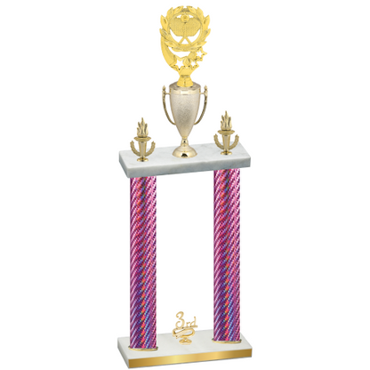 Double Pink Carbon Fiber Third Place Pickleball Trophy