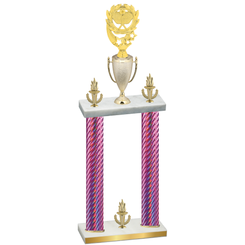 Double Pink Carbon Fiber Victory Pickleball Trophy