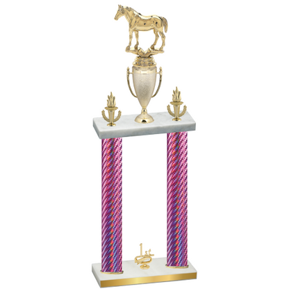 Double Pink Carbon Fiber First Place Horses Trophy