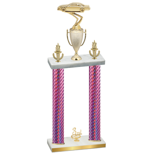 Double Pink Carbon Fiber Third Place Cars Trophy