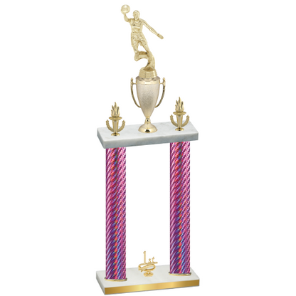 Double Pink Carbon Fiber First Place Basketball Trophy