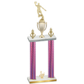 Double Pink Carbon Fiber Third Place Basketball Trophy